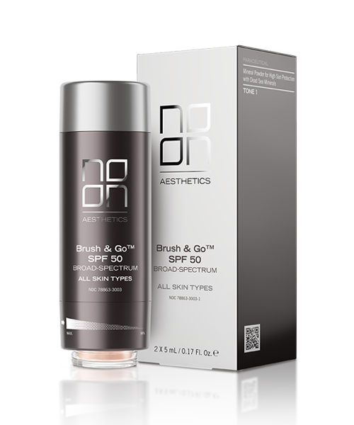 NOON brush&go mineral sun protection powder SPF 50 (visų tipų odai, neutralus) 01