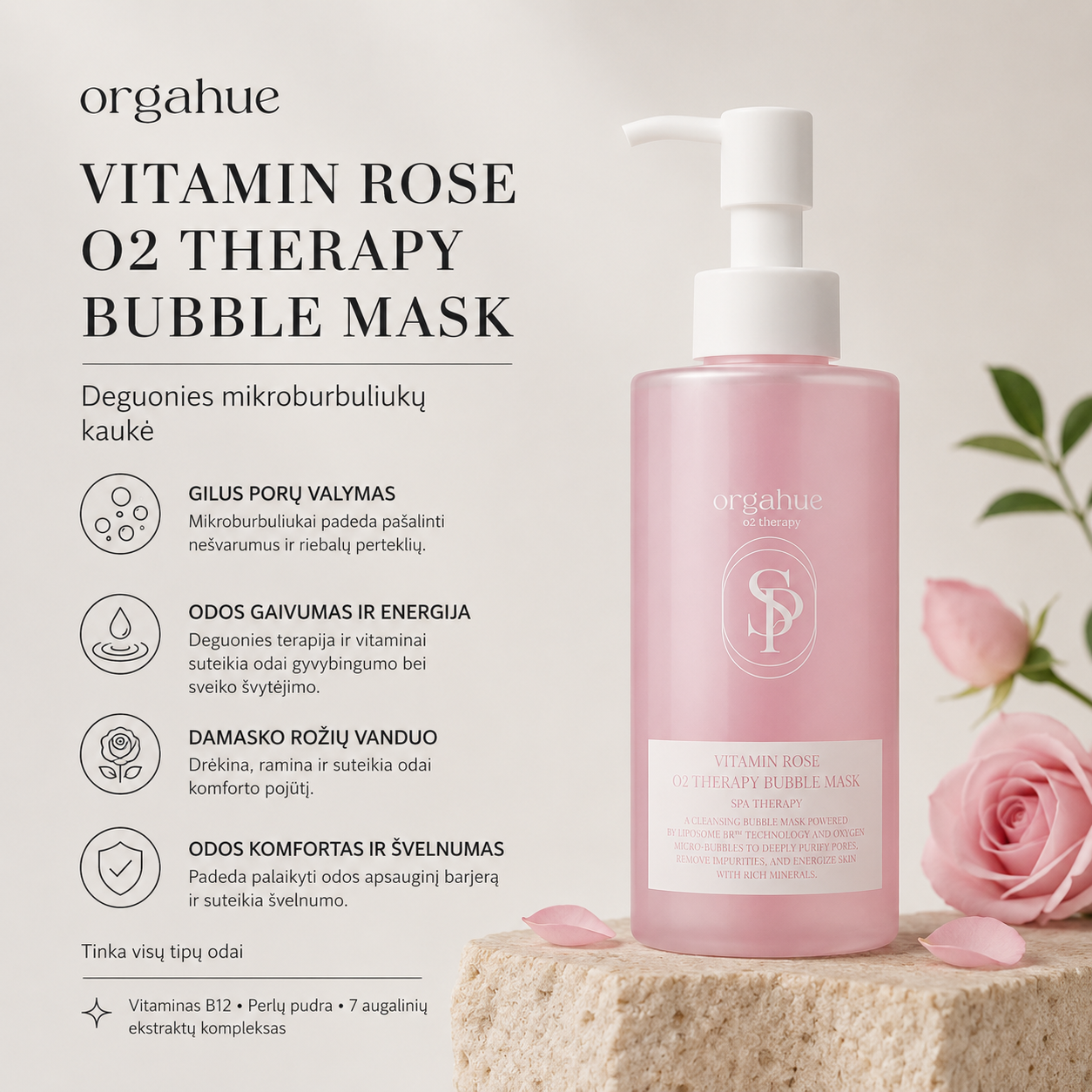 ORGAHUE Vitamin Rose O2 Therapy Bubble Mask