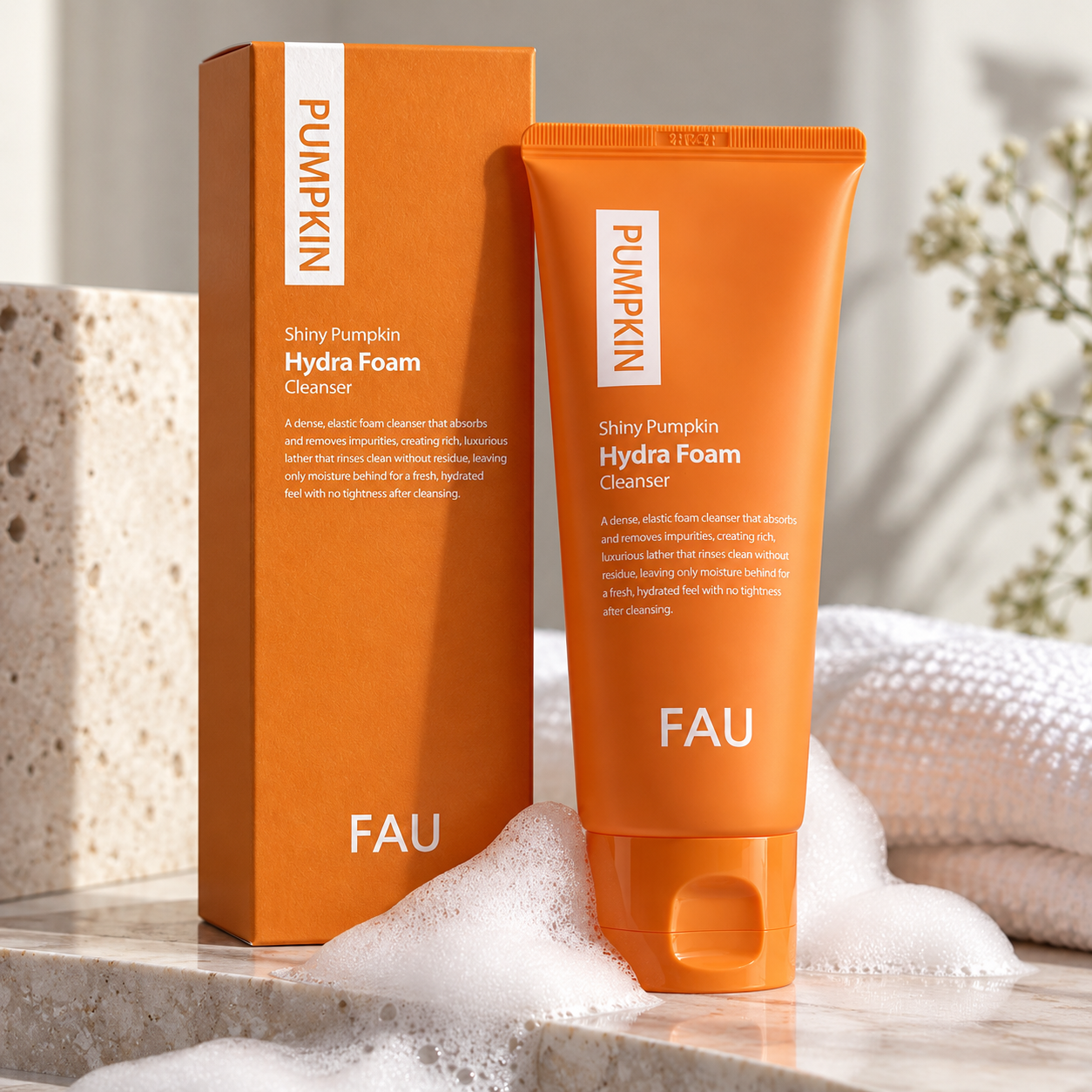 FAU Shiny Pumpkin Hydra Foam Cleanser – drėkinantis burbulinių putų prausiklis
